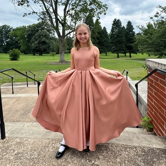 Azazie A-Line Bow Matte Satin Dress - Picture 7 of 9